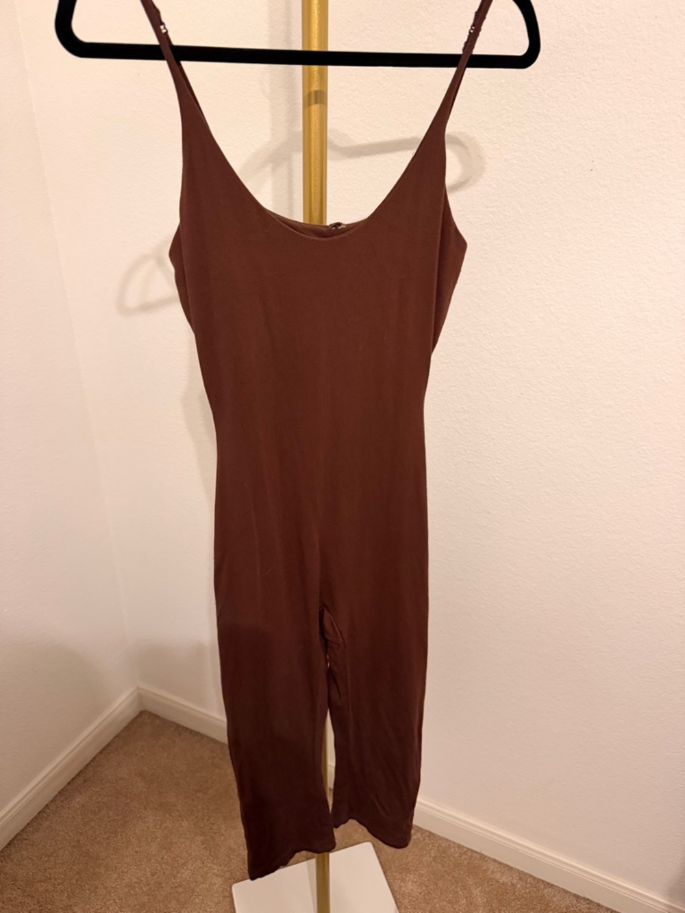 SKIMS Brown Cocoa Smooth Layers Capri Catsuit Size Medium